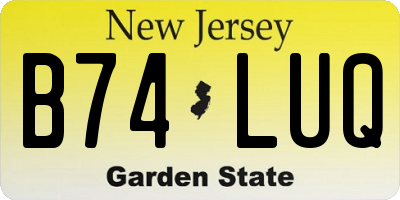 NJ license plate B74LUQ