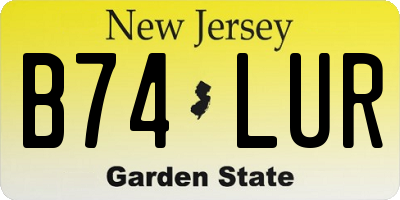 NJ license plate B74LUR