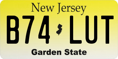NJ license plate B74LUT