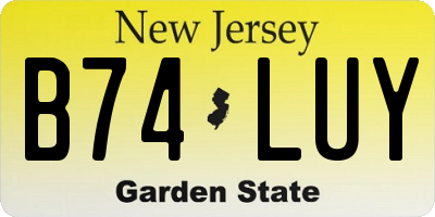 NJ license plate B74LUY