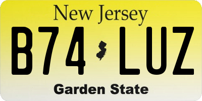 NJ license plate B74LUZ