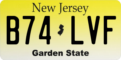 NJ license plate B74LVF