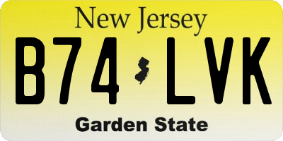 NJ license plate B74LVK