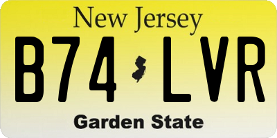 NJ license plate B74LVR