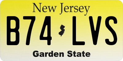 NJ license plate B74LVS