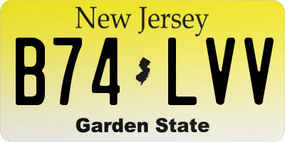 NJ license plate B74LVV