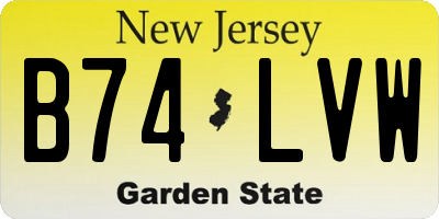 NJ license plate B74LVW