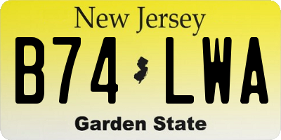 NJ license plate B74LWA