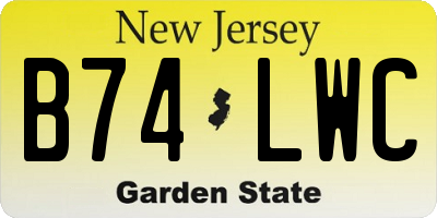 NJ license plate B74LWC