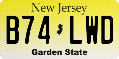 NJ license plate B74LWD