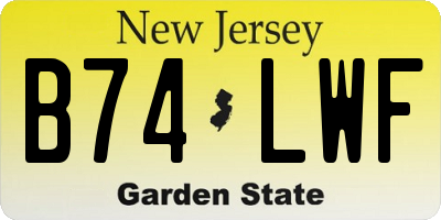NJ license plate B74LWF