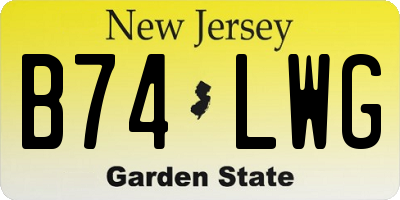 NJ license plate B74LWG