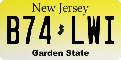 NJ license plate B74LWI