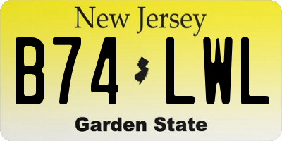 NJ license plate B74LWL