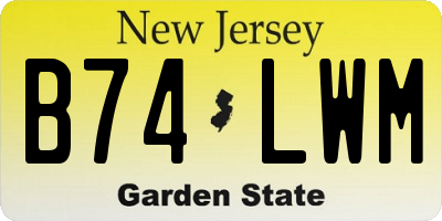 NJ license plate B74LWM