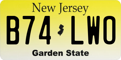 NJ license plate B74LWO