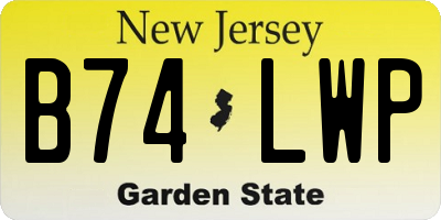 NJ license plate B74LWP