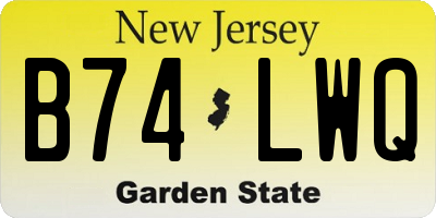 NJ license plate B74LWQ