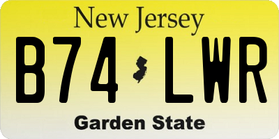 NJ license plate B74LWR
