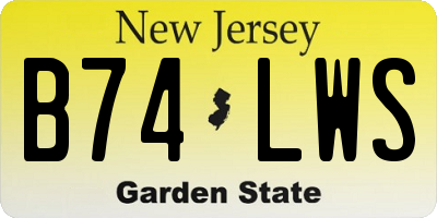 NJ license plate B74LWS