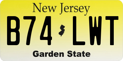 NJ license plate B74LWT