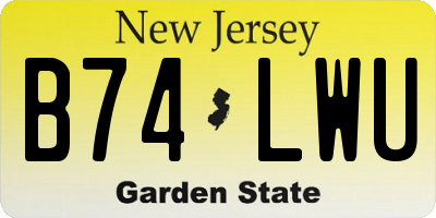NJ license plate B74LWU