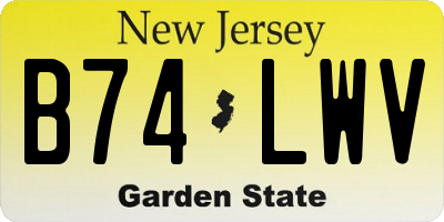 NJ license plate B74LWV