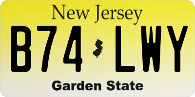NJ license plate B74LWY