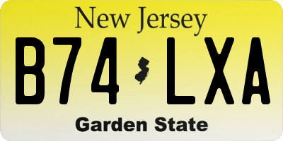 NJ license plate B74LXA
