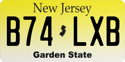 NJ license plate B74LXB