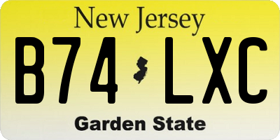 NJ license plate B74LXC