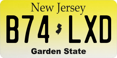 NJ license plate B74LXD