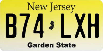 NJ license plate B74LXH