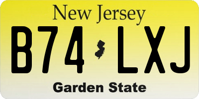 NJ license plate B74LXJ
