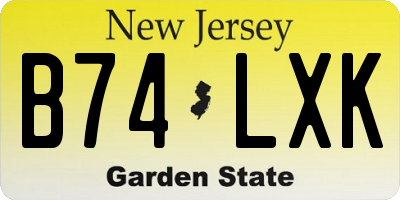 NJ license plate B74LXK