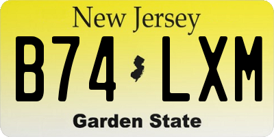 NJ license plate B74LXM