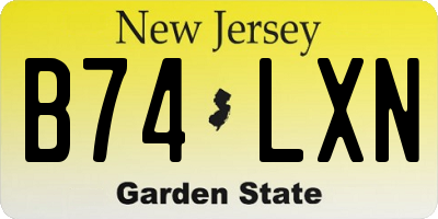 NJ license plate B74LXN