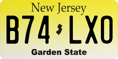 NJ license plate B74LXO