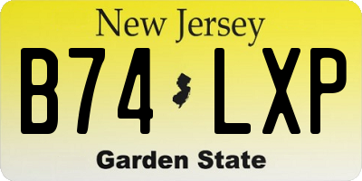 NJ license plate B74LXP