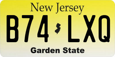 NJ license plate B74LXQ