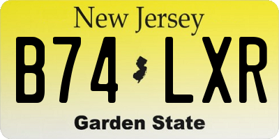 NJ license plate B74LXR