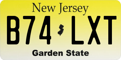 NJ license plate B74LXT