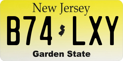 NJ license plate B74LXY