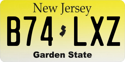 NJ license plate B74LXZ