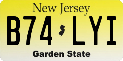 NJ license plate B74LYI