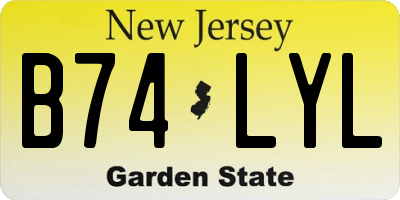 NJ license plate B74LYL