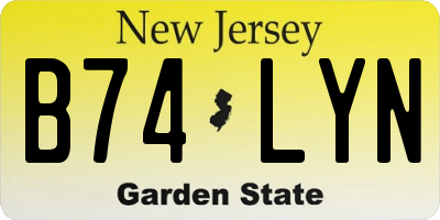 NJ license plate B74LYN