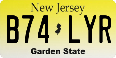 NJ license plate B74LYR