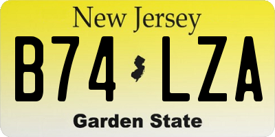 NJ license plate B74LZA
