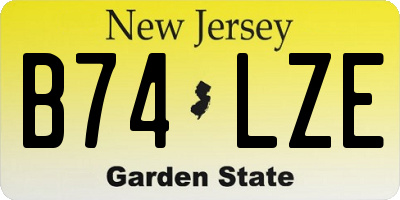 NJ license plate B74LZE